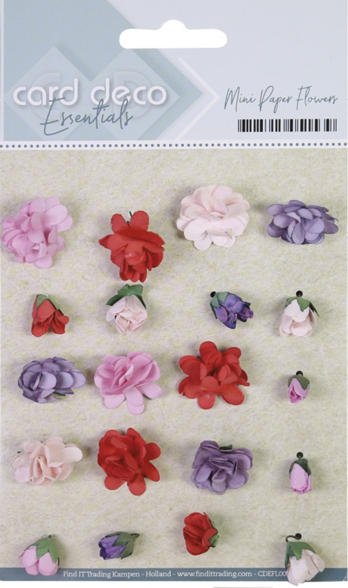 Pink Mini Paper Flowers by Card Deco