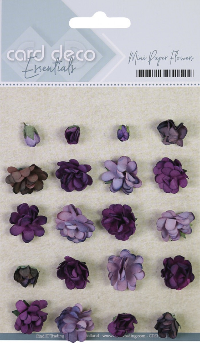 Purple Mini Paper Flowers by Card Deco