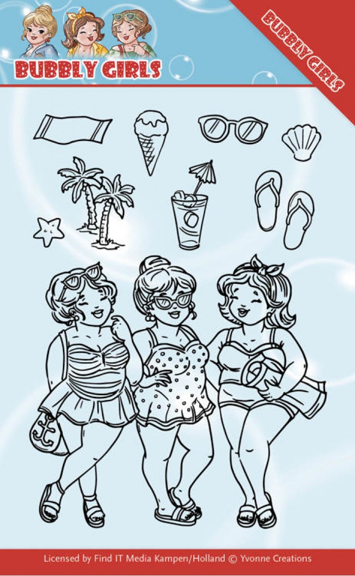 Beach Girls - Bubbly Girls - Clear Stamps - Yvonne Creations