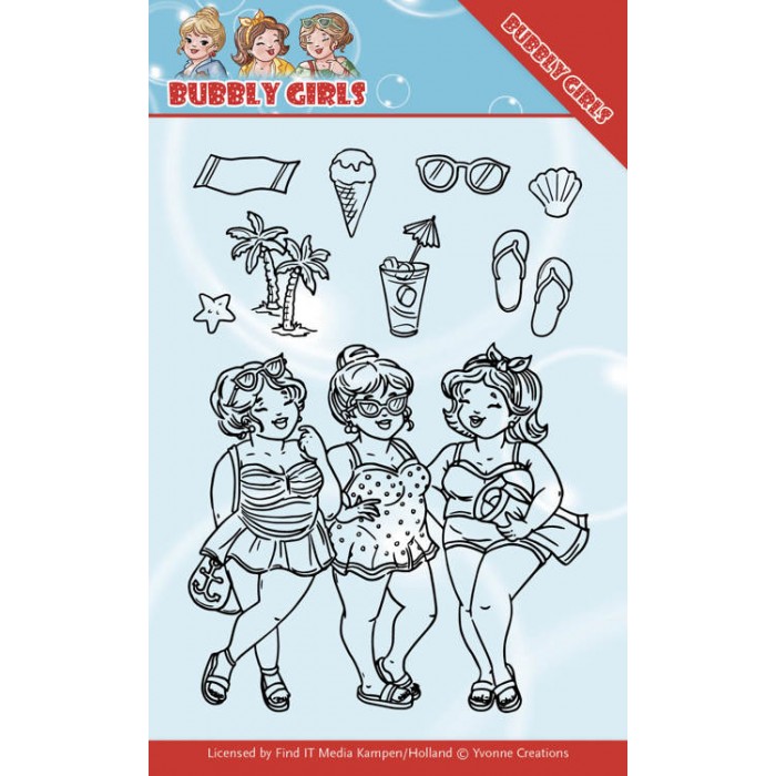 Beach Girls - Bubbly Girls - Clear Stamps - Yvonne Creations 