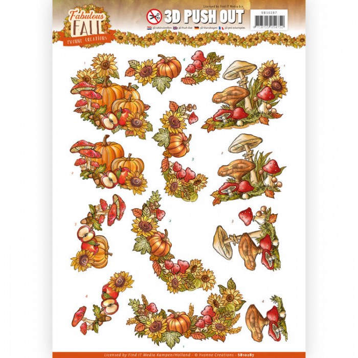 Fall Bouquets Fabulous Fall 3D-Uitdrukvel Push-Out Yvonne Creations