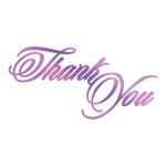 Thank You Sentiment Hotfoil Stamp - 86 x 42mm | 3.3 x 1.6in
