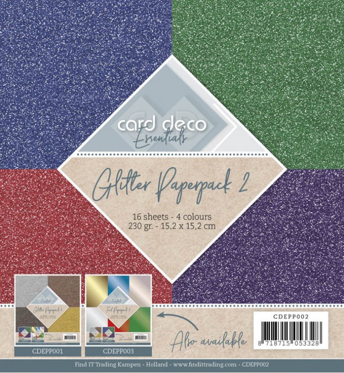 Glitter Paperpack 2 by Card Deco