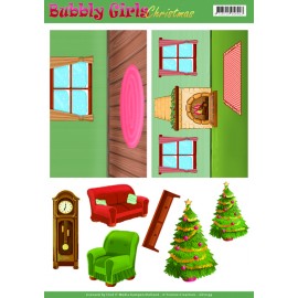Nr. 1 Background Sheets - Bubbly Girls Christmas 3D-Knipvel Yvonne Creations 