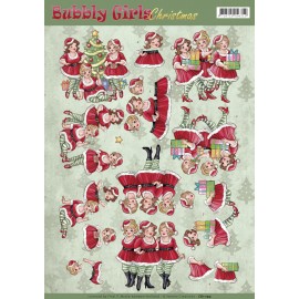 Christmas Dresses - Bubbly Girls Christmas 3D-Knipvel Yvonne Creations