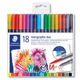 marsgraphic duo penseelmarker - set 18 st