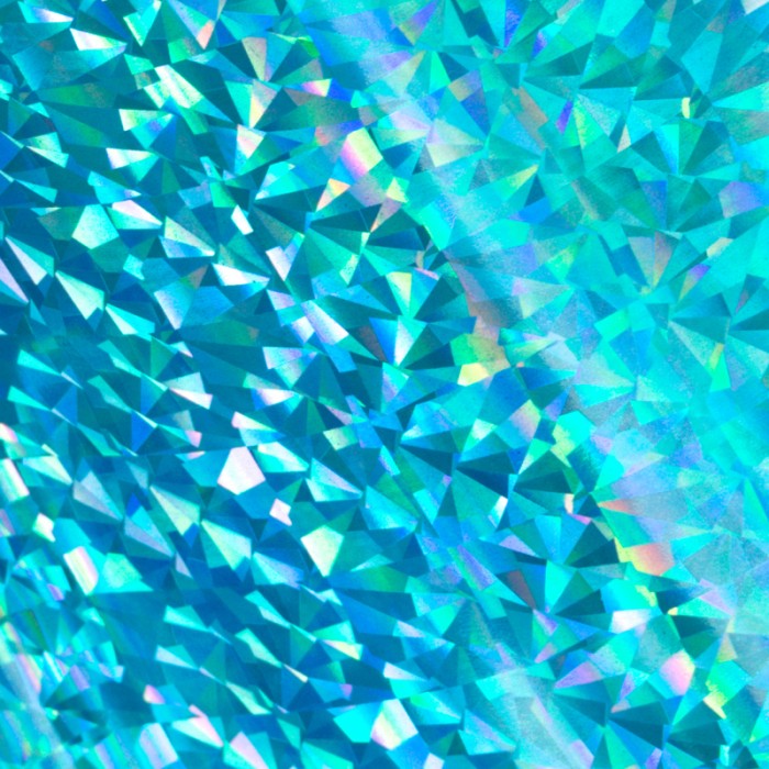 Cyan Foil (Iridescent Triangular Pattern) - 125mm x 5m | 4.9in x 16.4ft 