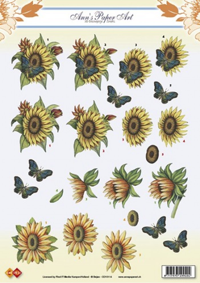 Sunflower 3D-Knipvel Ann`s Paper Art