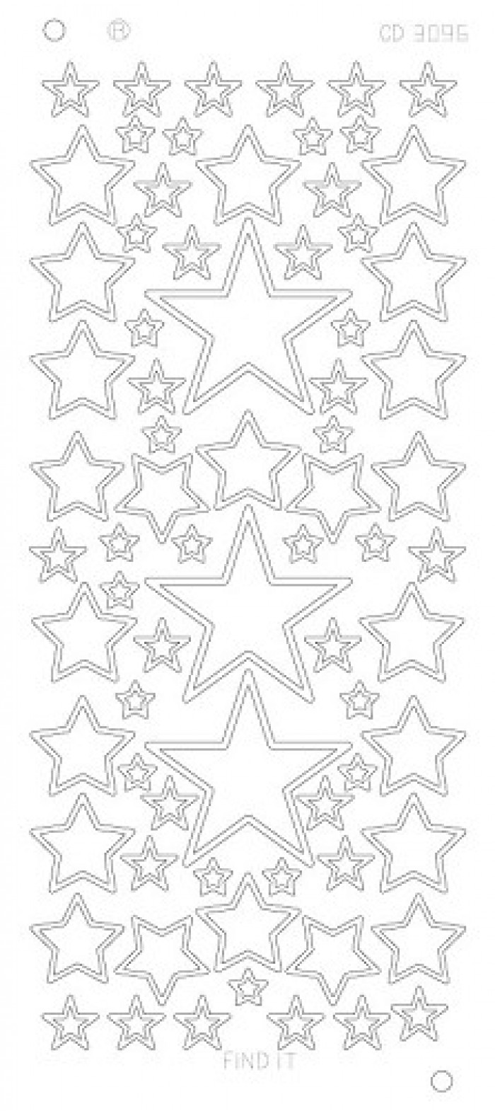 Stars various sizes Platinum - Zilver