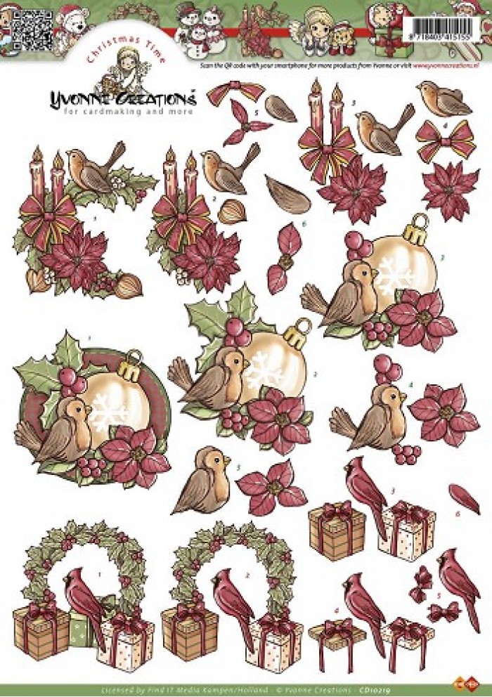 Kerstbloemen 3D-Knipvel Yvonne Creations