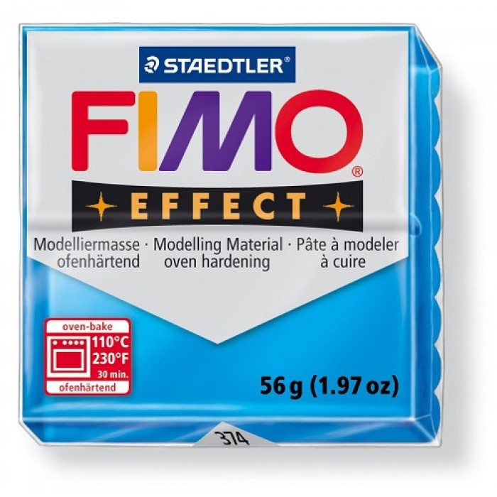 Fimo effect boetseerklei 56 g transparant blauw 