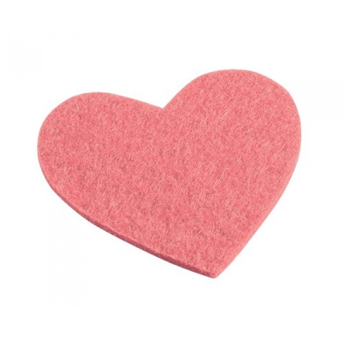 TRENDY Vilten hart, 5,5 x 6 cm, roze, buidel met 4 st 