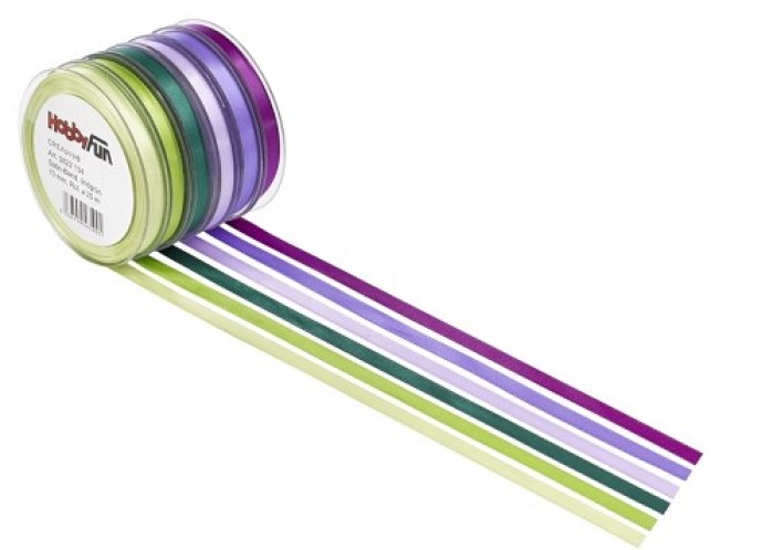 Satijnband, heldergroen, 3 mm, rol met 50 m