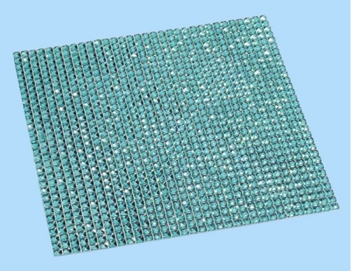 Kristalmatjes, 10 x 10 cm, stenen 3 x 3 mm, turkoois