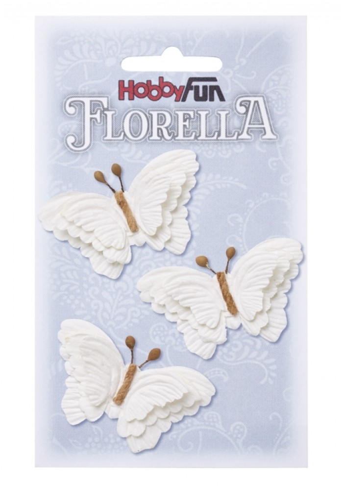 FLORELLA-White Butterflies, 6cm