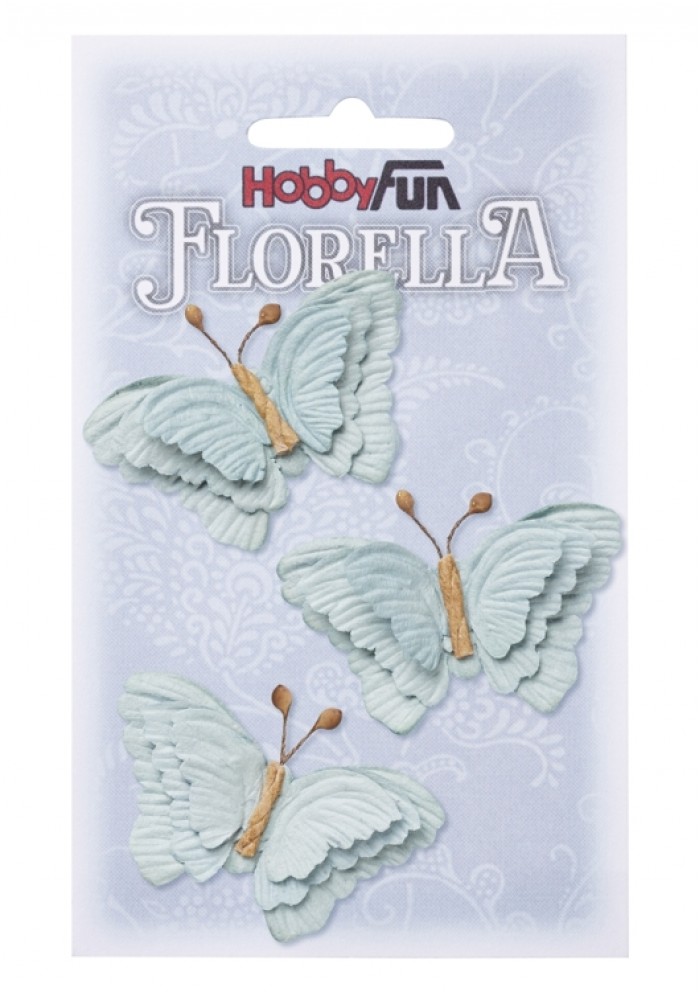 FLORELLA-Butterflies Light Blue, 6cm