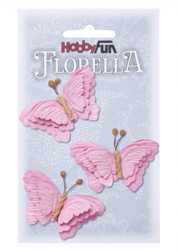 FLORELLA-Butterflies Pink, 6cm