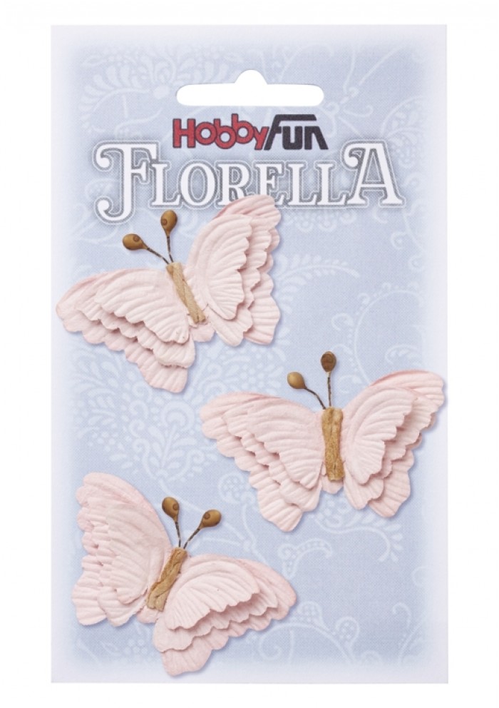 FLORELLA-Butterflies Light Pink, 6cm