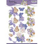 3D Knipvel - Jeanine's Art - Purple Flowers