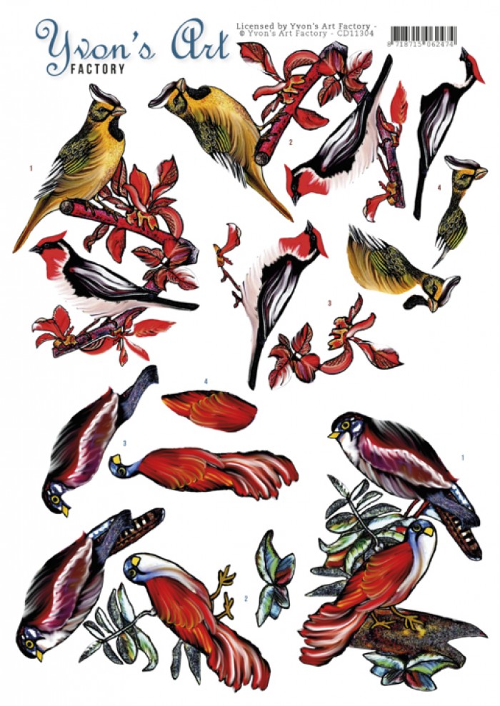 3D Knipvel - Yvon's Art - Birds