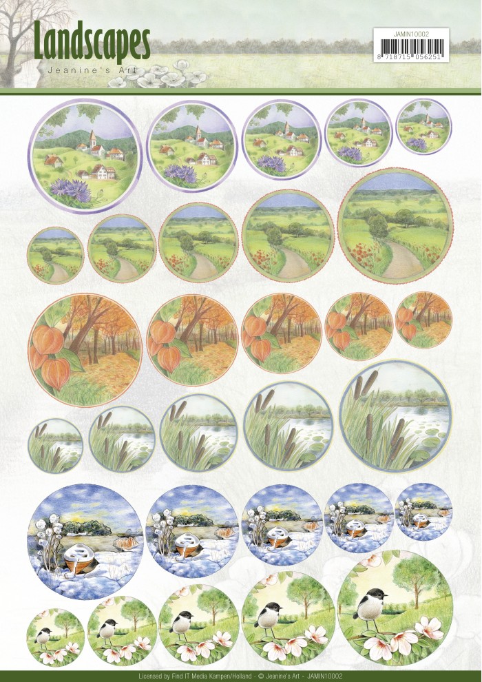 Nr. 2 Cirkel Scenery Landscapes 3D-miniknipvel Jeanine's Art 