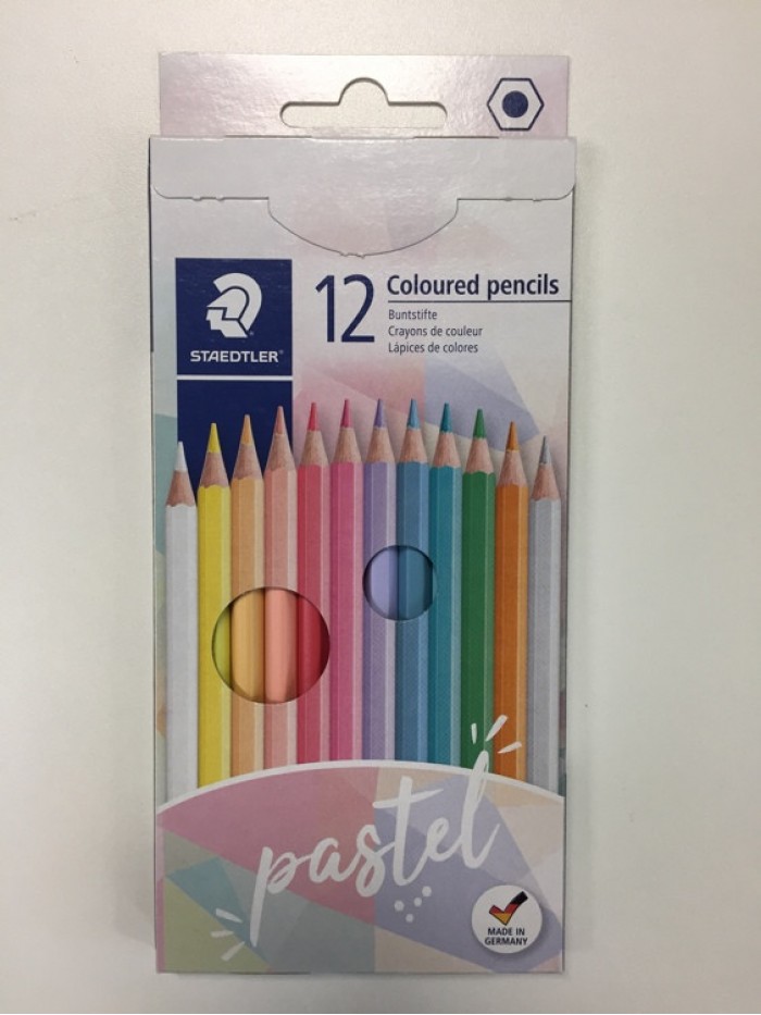  Coloured Pencils - Cardstock Case 12 pc Pastel