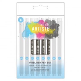 8 Artiste Black Fineliners 