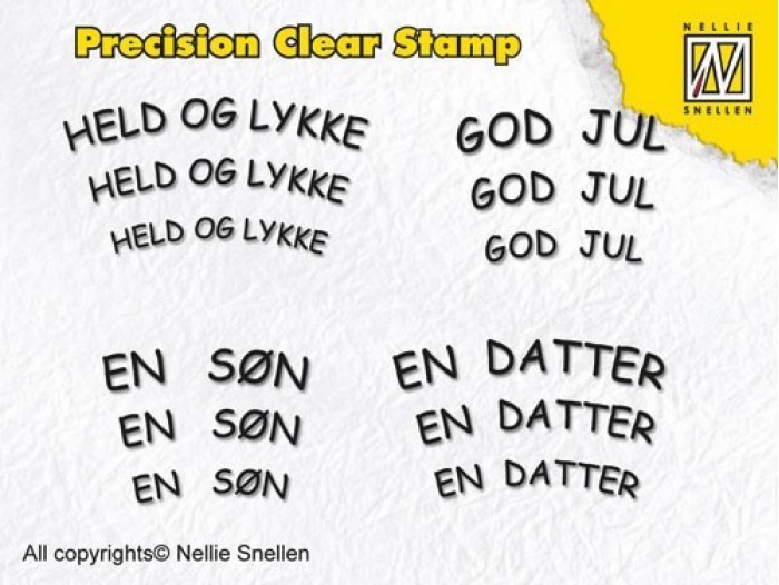 Precision clear stamps Danish Texts-1