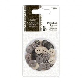 Polka Dot Buttons (30pcs) - Capsule - Midnight Blush