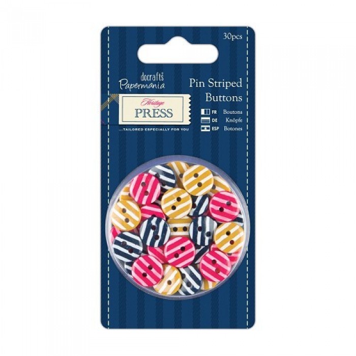 Pin-striped Buttons (30pcs) - Heritage Press