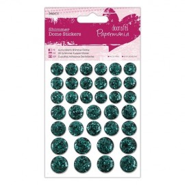 Shimmer Dome Stickers (36pcs) - Forest Green