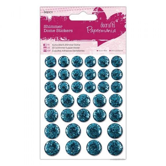 Shimmer Dome Stickers (36pcs) - Teal