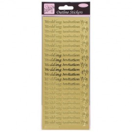 Outline Stickers - Wedding Invitation - Gold