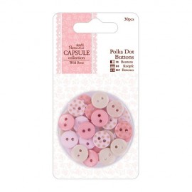 Polka Dot Buttons (30pcs) - Capsule - Wild Rose