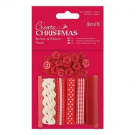 Button and Ribbon Pack - Red