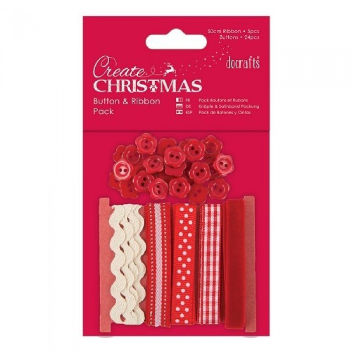 Button and Ribbon Pack - Red