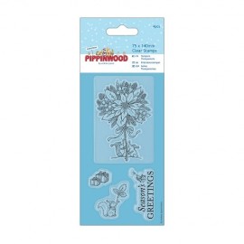 75 x 140mm Mini Clear Stamp - Pippinwood Christmas - Poinsettia