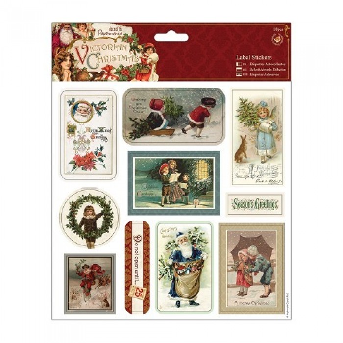 8 x 8" Label Stickers (10pcs) - Victorian Christmas