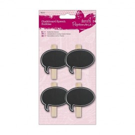 Chalkboard Pegs (4pcs) - Speech Bubbles