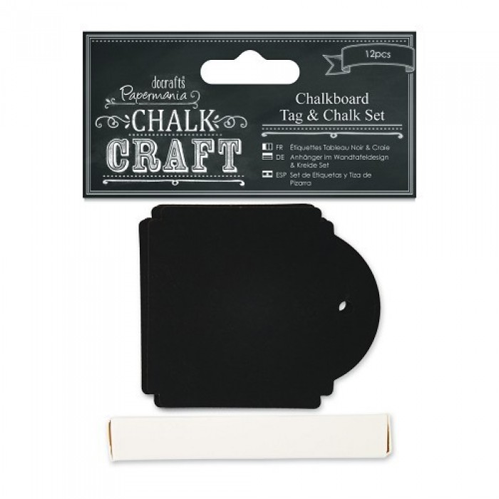 Chalkboard Tag & Chalk Set (12pcs) - Square