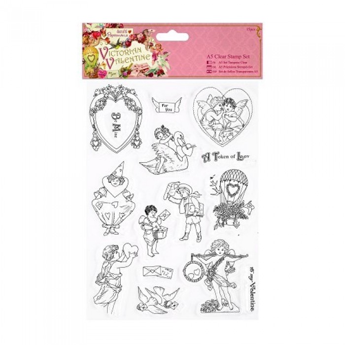 A5 Clear Stamps Set (14pcs) - Victorian Valentine