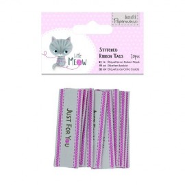 Stitched Ribbon Tags (10pcs) - Little Meow