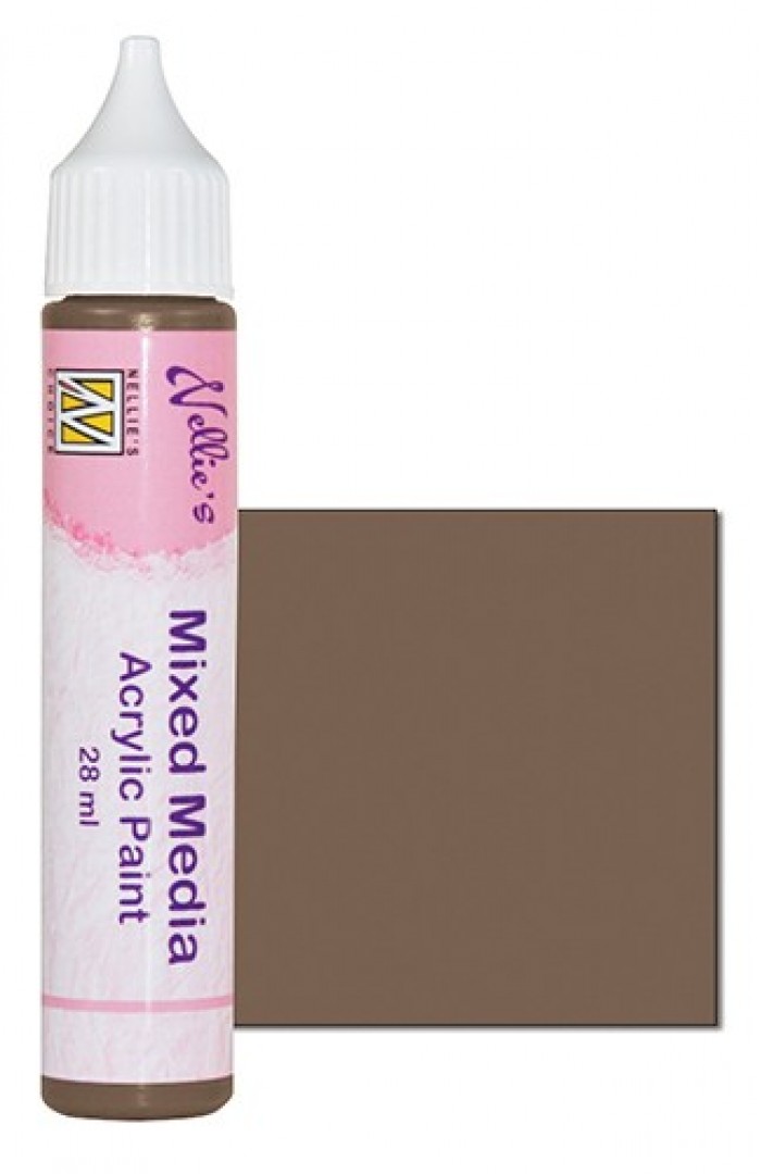 Mixed media paint satin brown