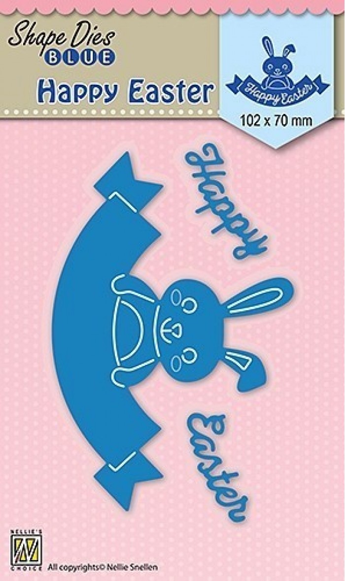 Shape Dies blue "Happy Easter""