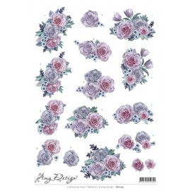 3D Knipvel - Amy Design - Purple Flowers