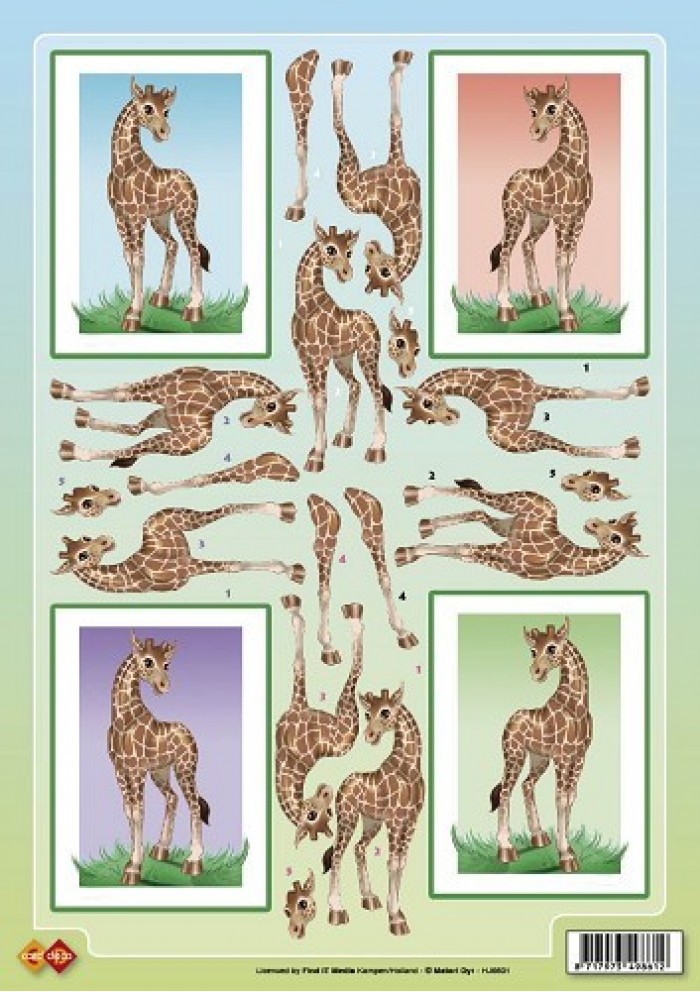 3d A4 knipvel - Giraffe