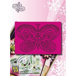 Lines & dots stencil LD019 butterfly-2
