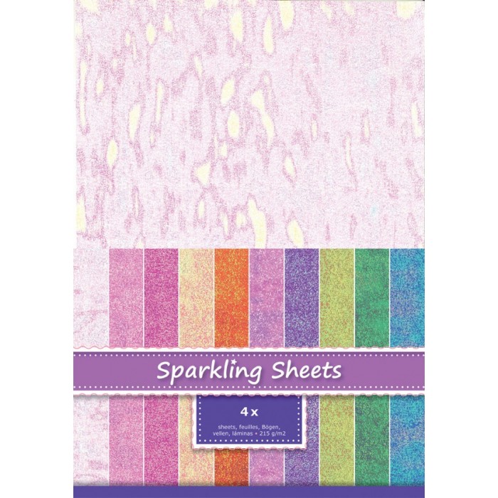 Sparkling Sheets Seashell, 4 sheets A4 