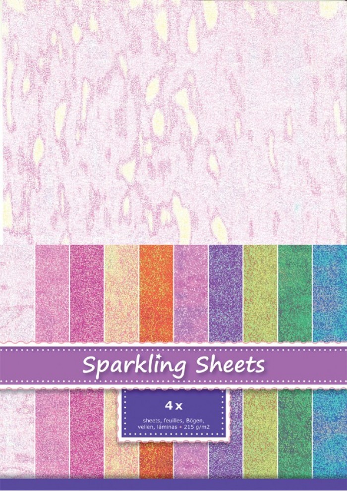 Sparkling Sheets Seashell, 4 sheets A4