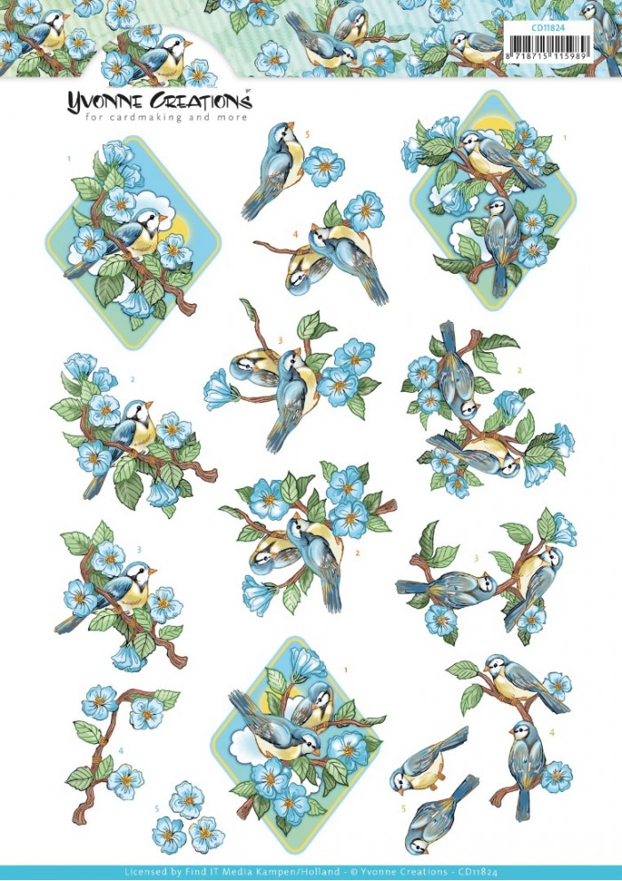 3D Cutting Sheet - Yvonne Creations - Branch with Birds